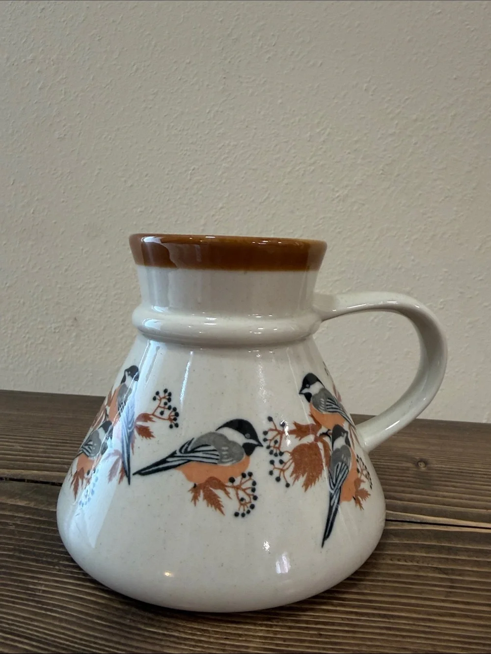 Vintage Otagiri Japan Chickadee Bird Mug Stoneware Cottagecore Coffee Cup